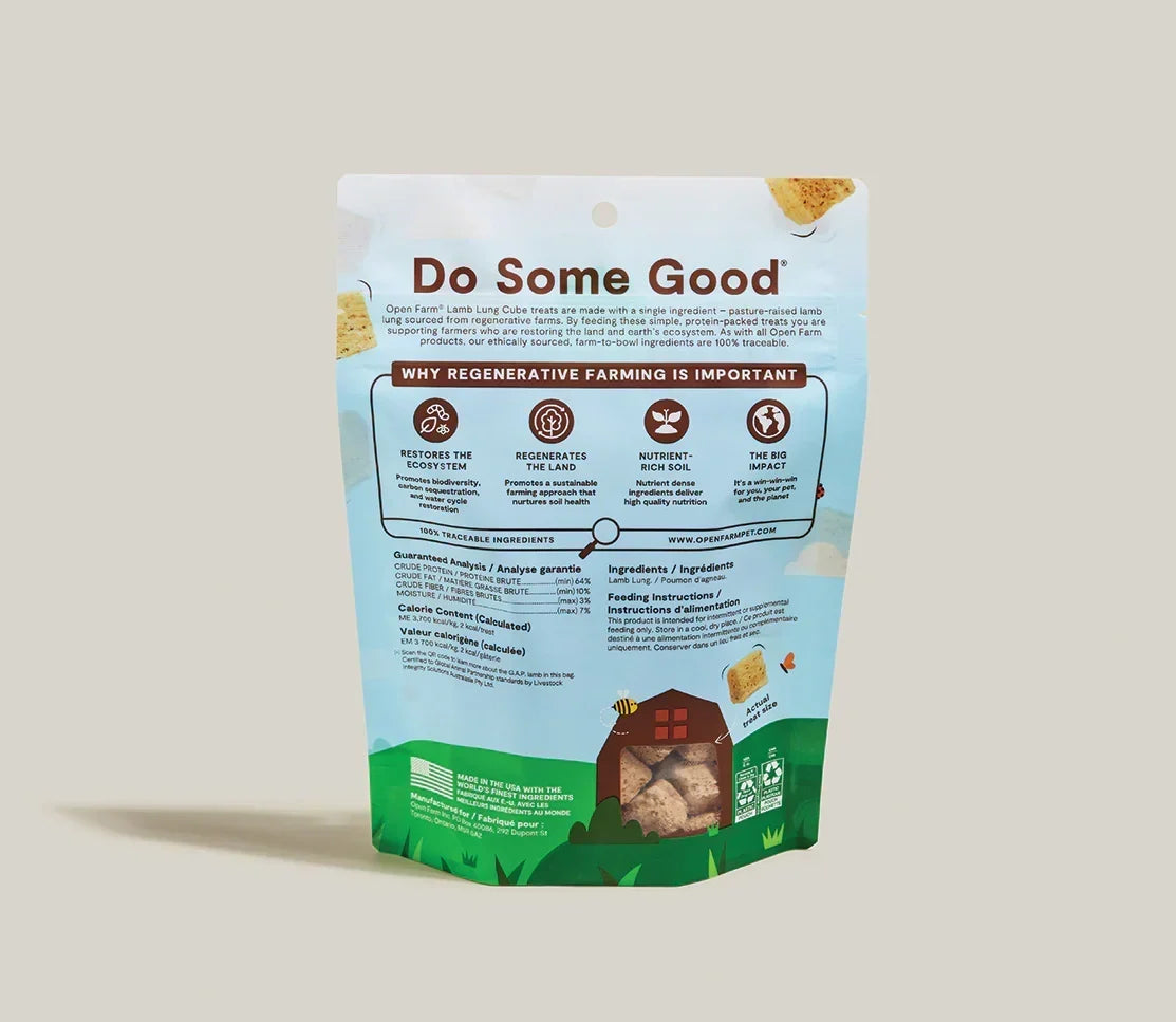 Freeze Dried Raw Regeneratively Sourced Lamb Lung Treat